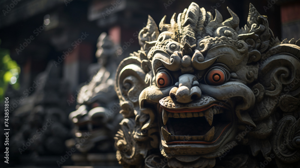 Balinese Architectural Details and Sculptures - obrazy, fototapety, plakaty 