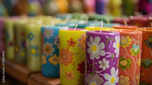 Colorful Easter Candle for Decoration, beautiful craft candle © thesweetsheep
