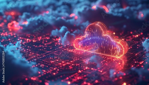 Efficient Data Replication for Redundancy, efficient data replication for redundancy with an image depicting data being replicated across geographically dispersed cloud servers, AI photo