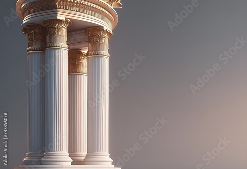 roman columns in minimal style photo