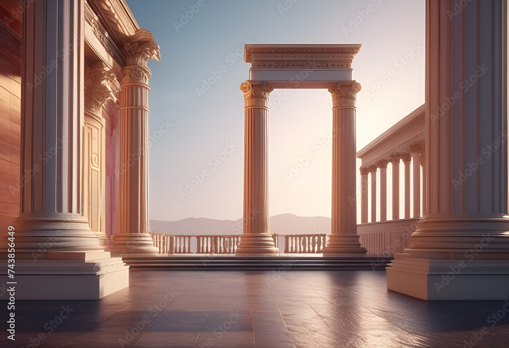 Fototapeta premium roman columns in minimal style