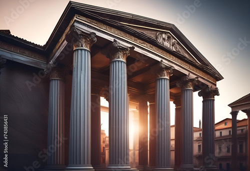 roman columns in minimal style