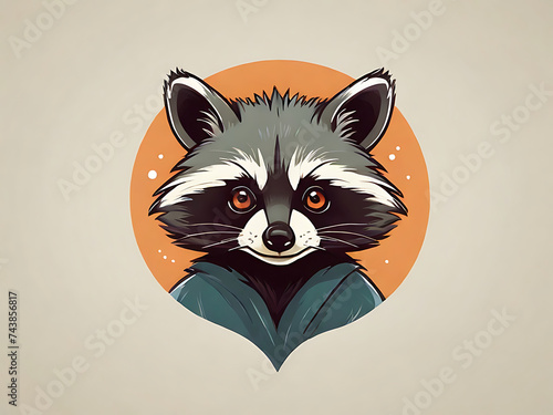 flat vector logo of raccoon , flat logo of raccoon , flat vector logo of cute raccoon,flat vector logo of raccoon, theflat logo of raccoon, flat vector logo of cute raccoon, Cute Racoon Illustration,  photo