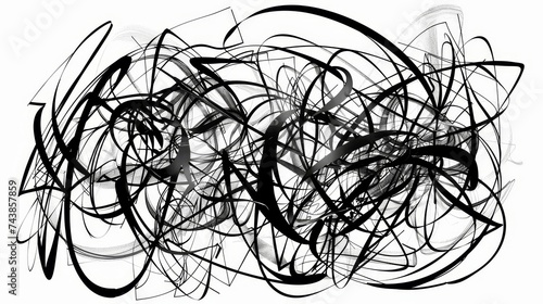 An abstract doodle art piece masterfully created with a black Sharpie featuring a minimalist approach to abstract expression photo