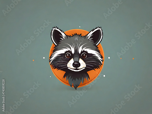 flat vector logo of raccoon , flat logo of raccoon , flat vector logo of cute raccoon,flat vector logo of raccoon, theflat logo of raccoon, flat vector logo of cute raccoon, Cute Racoon Illustration,  photo