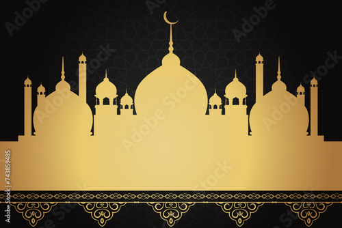 Ramadan, Eid al-Fitr, Islamic new year mosque background greeting card