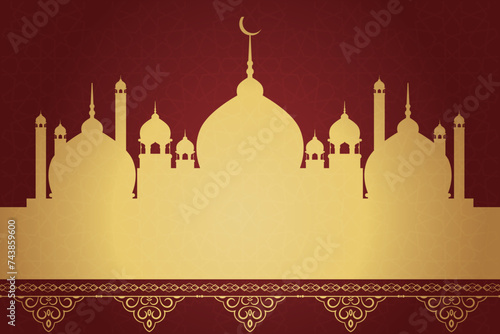 Ramadan, Eid al-Fitr, Islamic new year mosque background greeting card