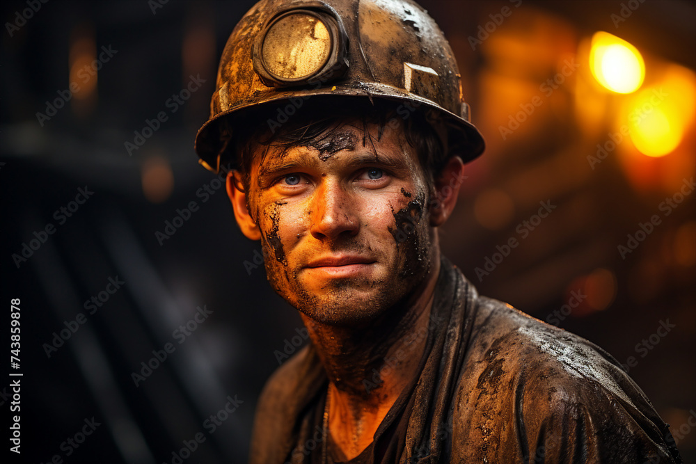 Generative AI picture of a hard mining work deep in the earth extracting vital energy resources Generative AI picture of a hard mining work deep in the earth extracting vital energy resources
