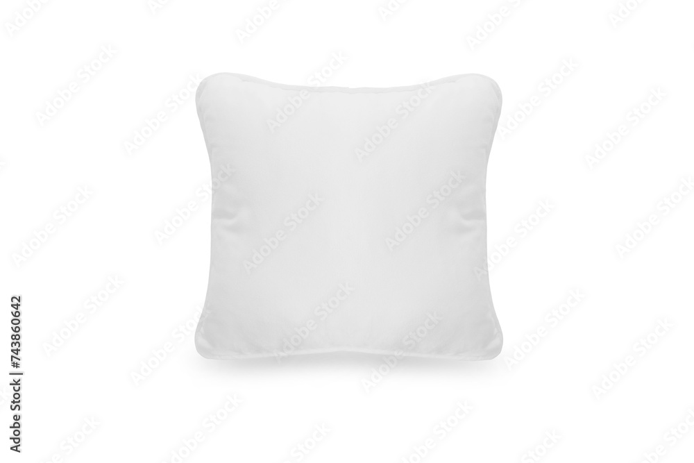Blank white square pillow , cushion mockup isolated on white background. 3d rendering. Blank white square pillow , cushion mockup isolated on white background. 3d rendering.