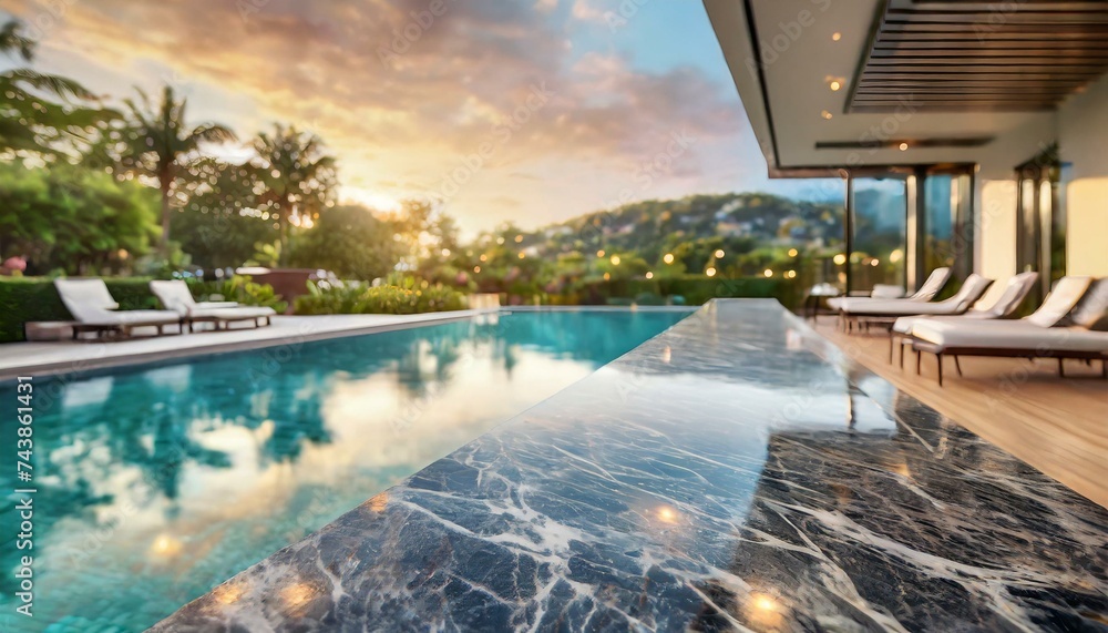 Fototapeta premium pool at sunset