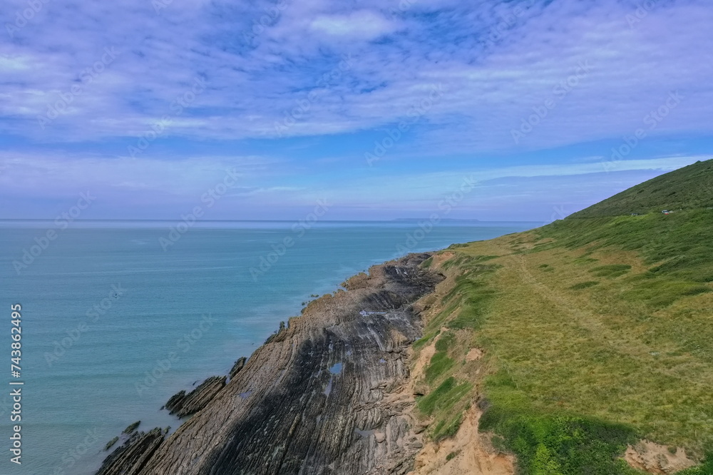 Rocky coastline of Devon, United Kingdom