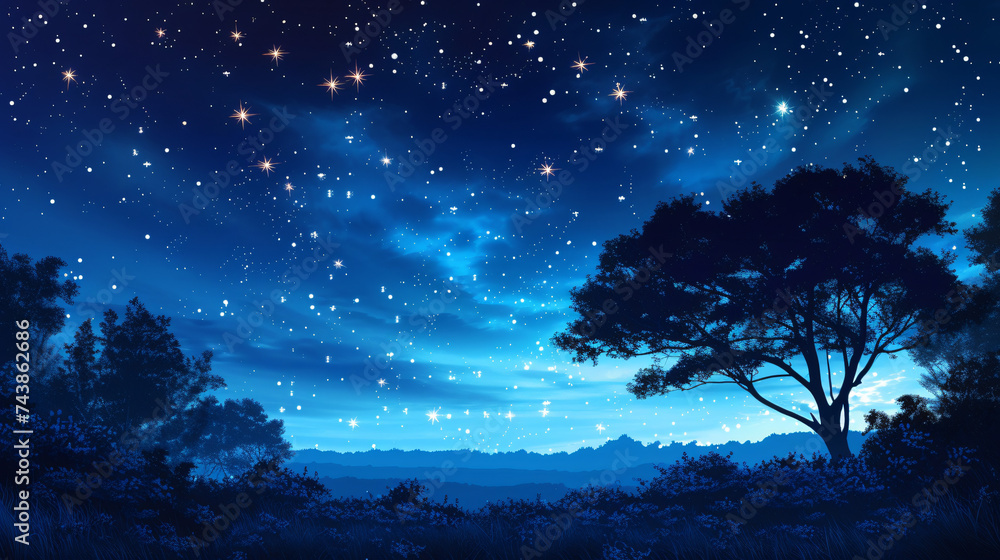 Beautiful sky night with stars background.