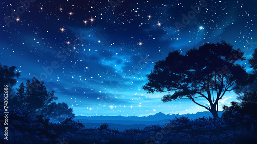 Beautiful sky night with stars background. © Bitz