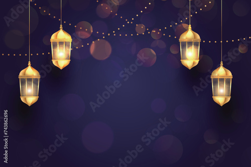 Ramadan, Eid al-Fitr, Islamic new year mosque background greeting card
