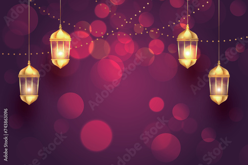 Ramadan, Eid al-Fitr, Islamic new year mosque background greeting card