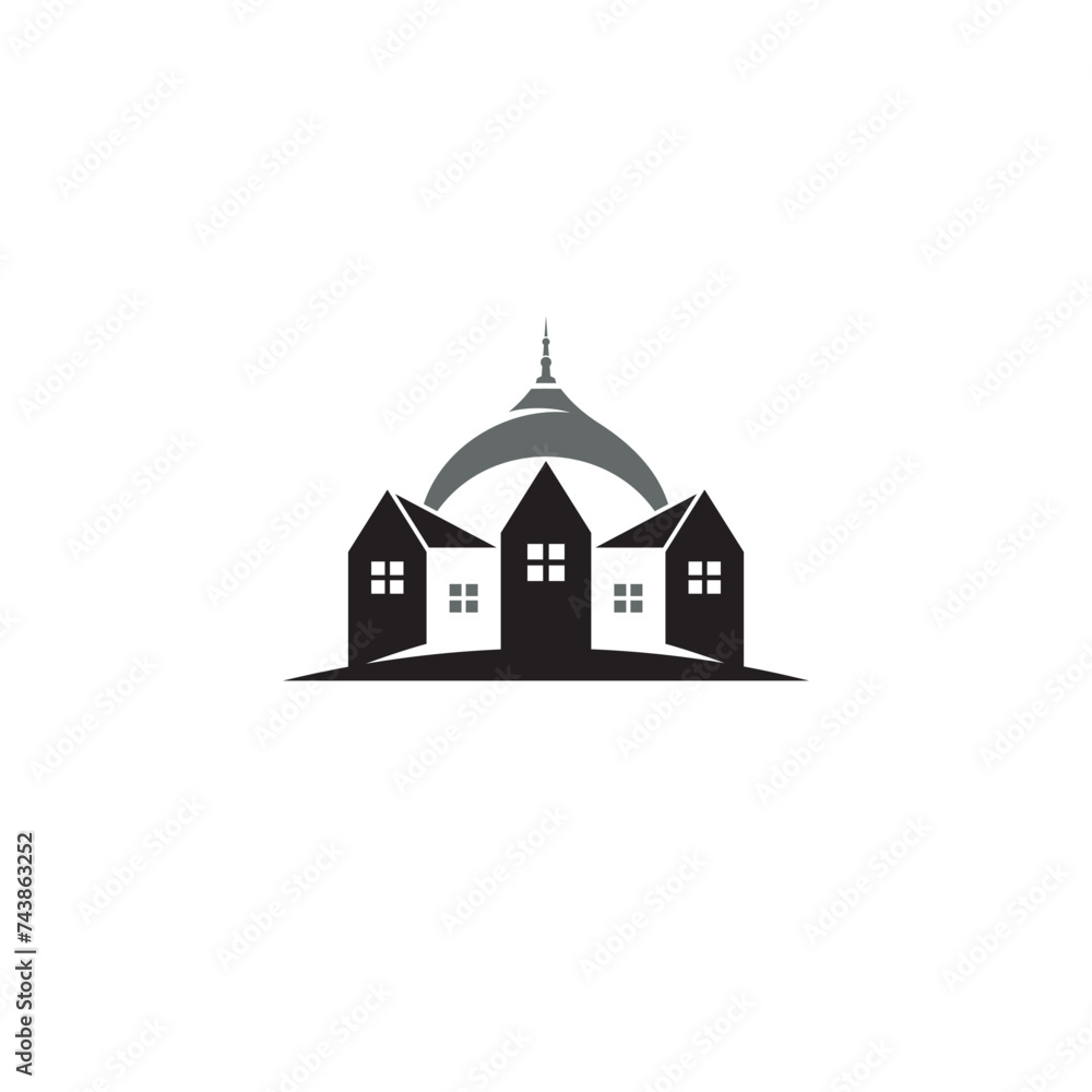 Temple and Building logo or icon design Temple and Building logo or icon design