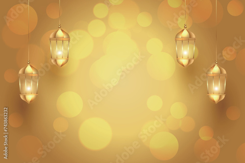 Ramadan, Eid al-Fitr, Islamic new year mosque background greeting card