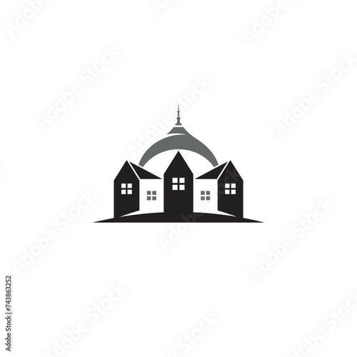 Temple and Building logo or icon design