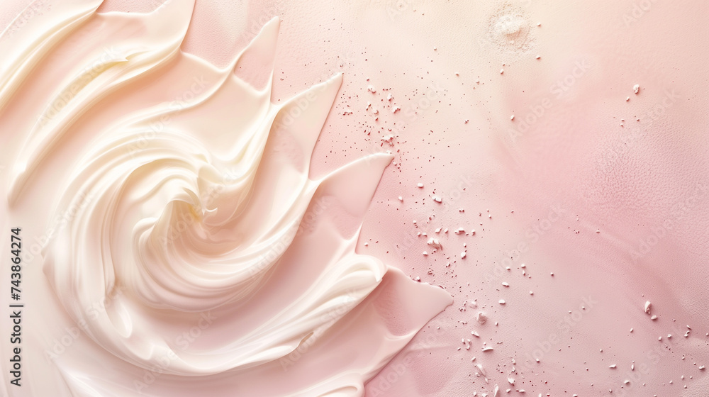 Moisturizer slashes and waves on light pastel background Moisturizer slashes and waves on light pastel background