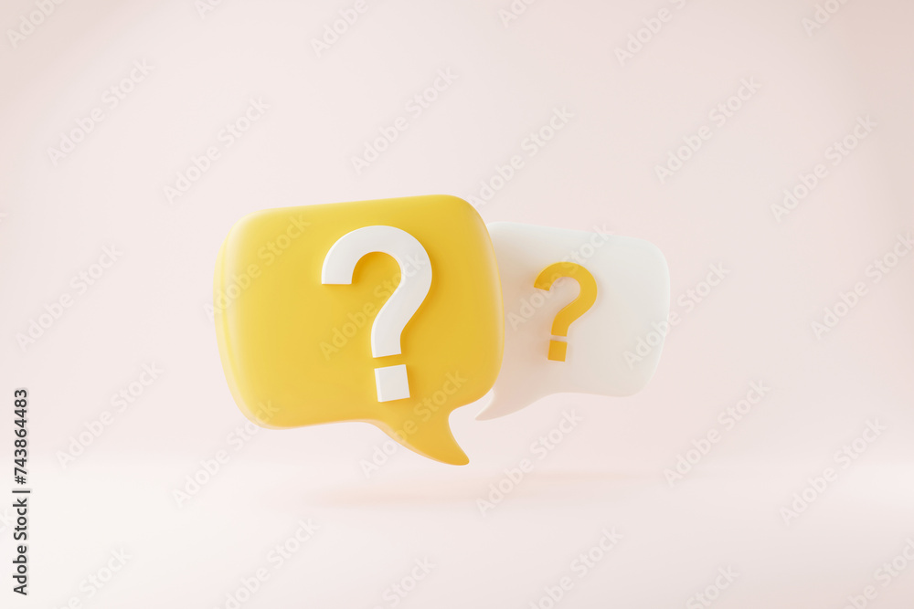 3D rendering A question mark floated in the air. Question ideas that arise in various places. 3D rendering A question mark floated in the air. Question ideas that arise in various places.