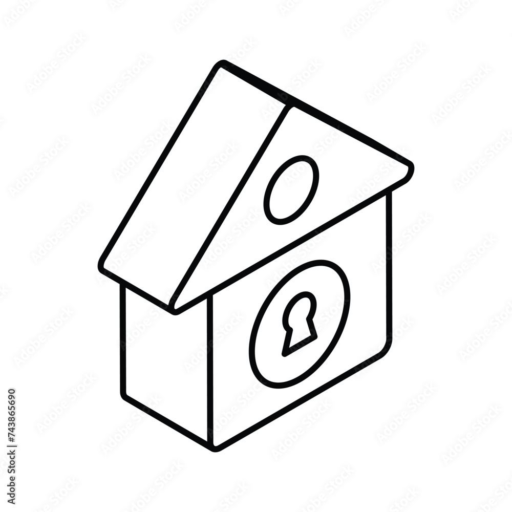 Well designed vector of house protection in trendy isometric style, editable icon Well designed vector of house protection in trendy isometric style, editable icon