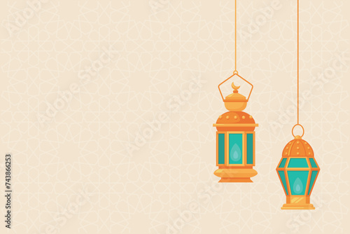 Ramadan, Eid al-Fitr, Islamic new year mosque background greeting card