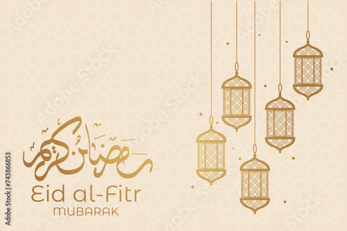 Ramadan, Eid al-Fitr, Islamic new year mosque background greeting card