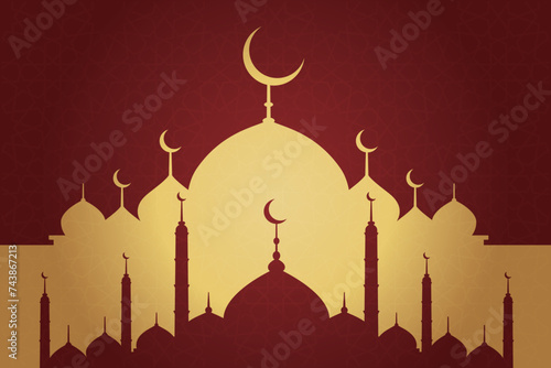 Ramadan, Eid al-Fitr, Islamic new year mosque background greeting card