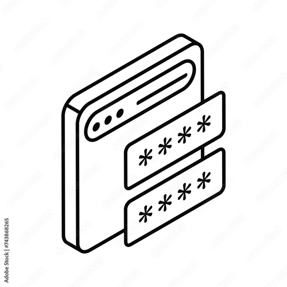 Grab this amazing icon of website password isometric style Grab this amazing icon of website password isometric style