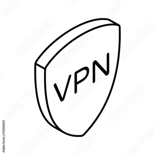 Secure vpn, network protection isometric vector design