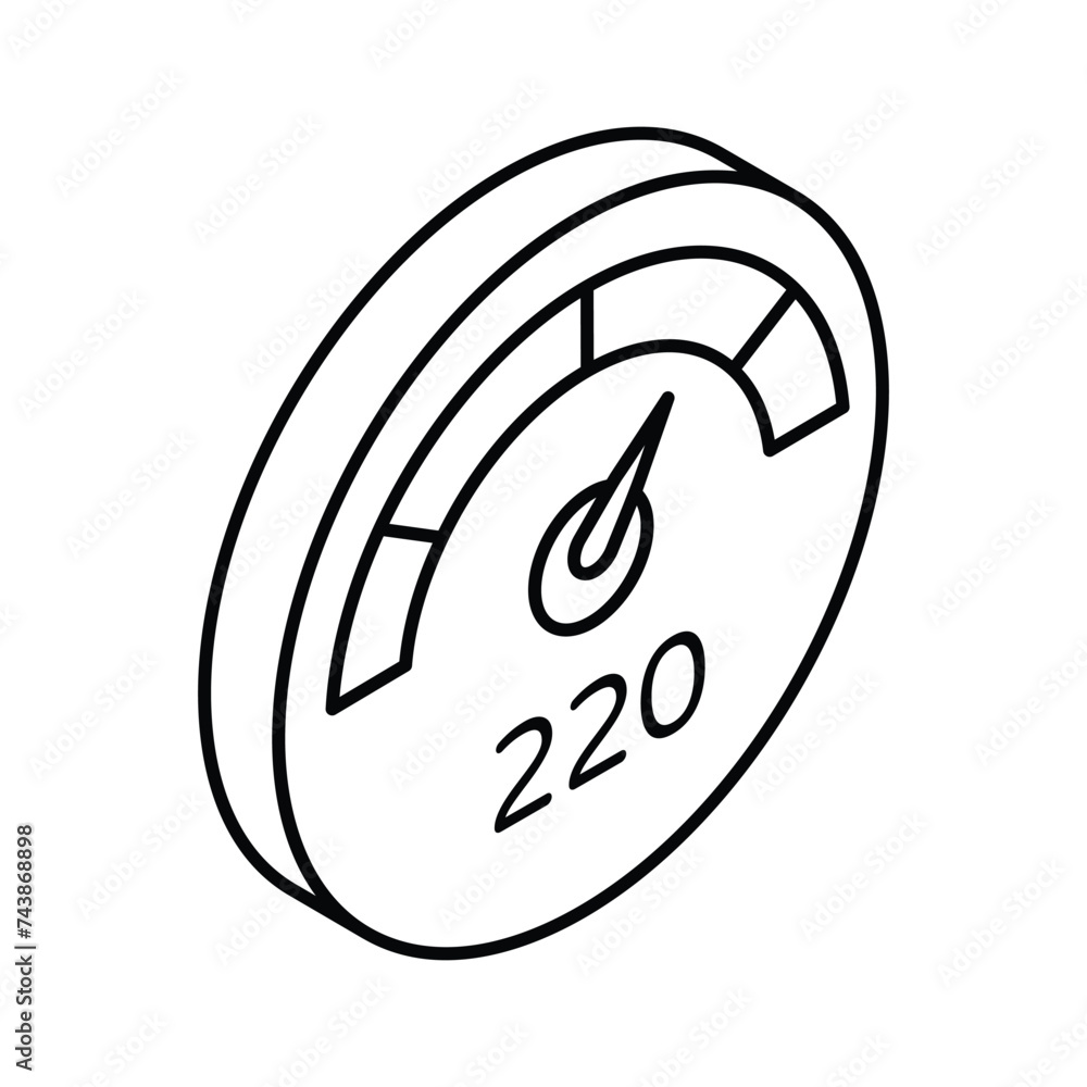 Grab this carefully crafted speedometer in modern and editable style, speed indicator sign