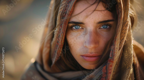 Biblical character. Close up portrait of a woman. © Bitz