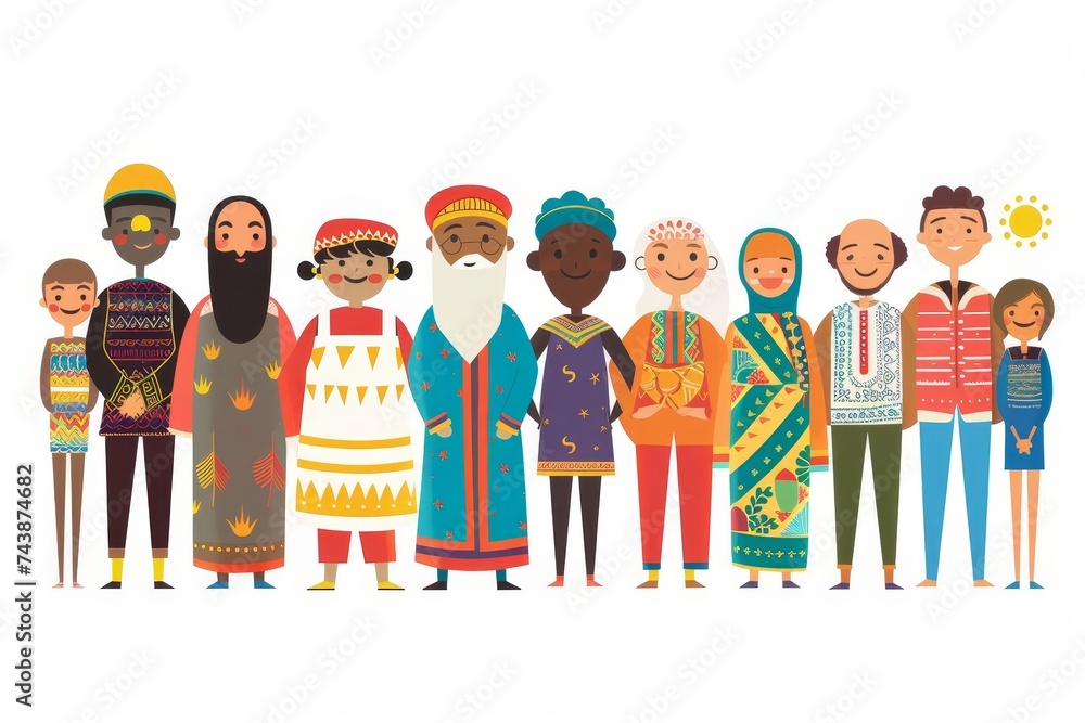 Fototapeta premium Diverse and inclusive group representing multiculturalism and international unity