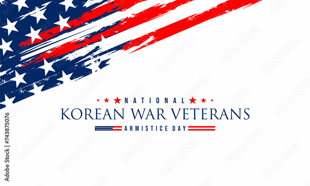 National Korean War Veterans Armistice Day July 27 Background vector Illustration
