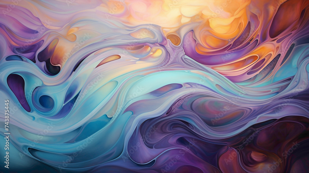 Fluid Acrylics Dance Across the Canvas, Weaving a Vibrant Narrative in Every Splash.