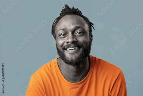 Cheerful Man Portrait with Orange Shirt