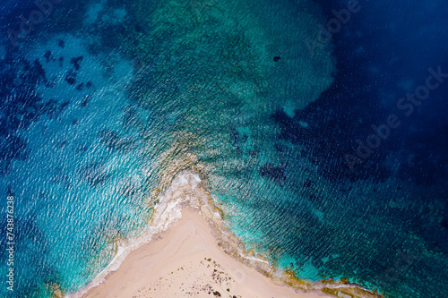 Marine view. Mediterranean Sea. Surf line.