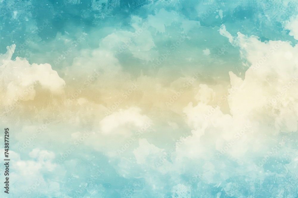 sky and soft cloud with pastel color filter and grunge texture  nature abstract background
