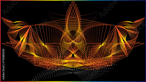 The vector dotted spiral vortex graphic is a visually interesting and complex image. The use of color, movement, and text all contribute to its overall effect.