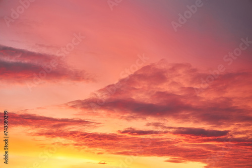 Sunset sky, clouds painted in bright colors over Kyiv © Ryzhkov Oleksandr
