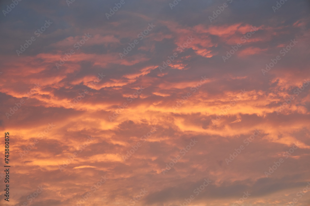 cloudy sky at sunset. Gradient color. Sky texture, abstract nature background