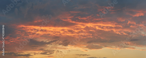 Panorama sunset sky for background or sunrise sky and cloud © Ryzhkov Oleksandr