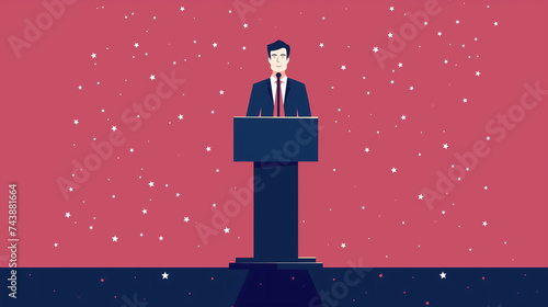 person with a microphone illustration,                                                                                                                    