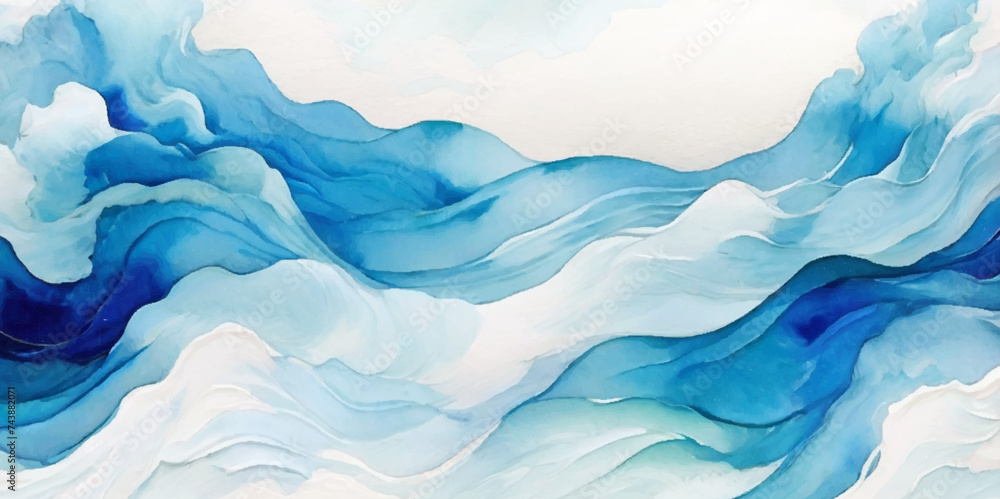 custom made wallpaper toronto digitalWatercolor surface ocean water wave, seamless blue water ocean wave background. Blue water ocean surfing wave.