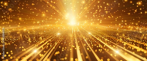 Golden Lights and Beams Background with Mesmerizing Illumination