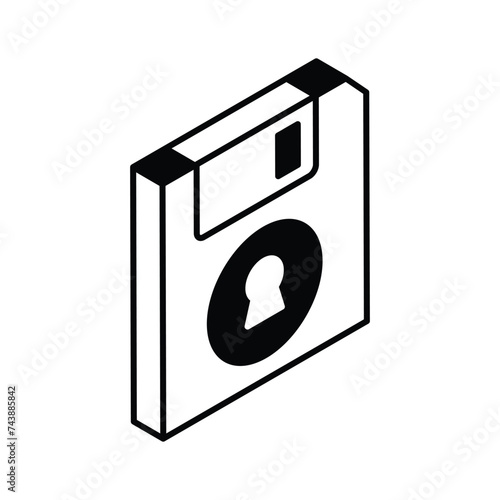 Grab this creatively crafted isometric vector of floppy protection