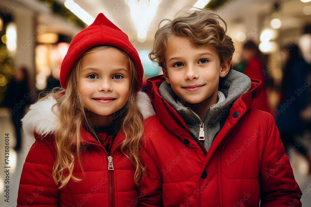 Generative AI photo of happy cheerful friends small children have fun play together Generative AI photo of happy cheerful friends small children have fun play together