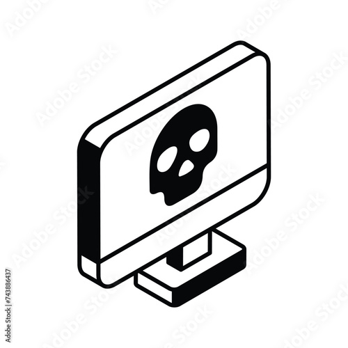 Get this amazing icon of computer hacking in trendy style