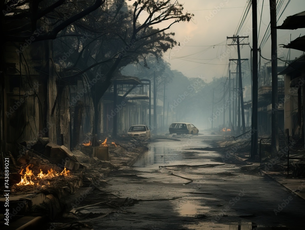 Devastating aftermath: scenes of areas affected by devastating wildfires