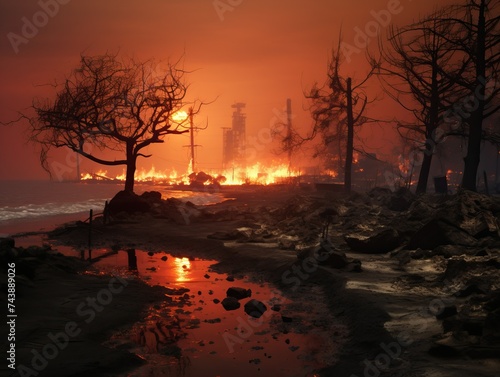 Devastating aftermath: scenes of areas affected by devastating wildfires